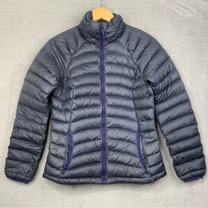 prAna Lyra Packable Down Puffer Jacket Gray/Blue ‎ Jacket. Women’s XS.